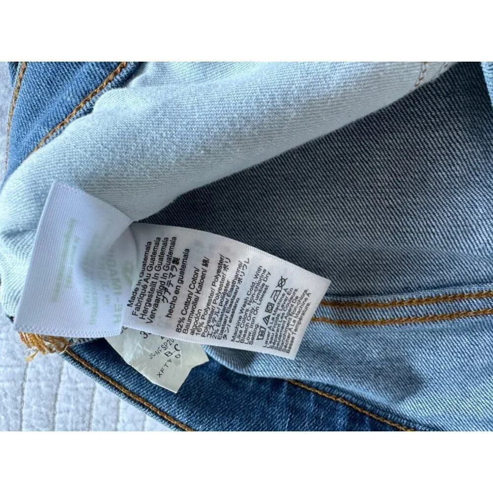 J.Crew Womens Full Length Flare Denim Jeans 4 Button Fly SZ 25 Retro Stretch